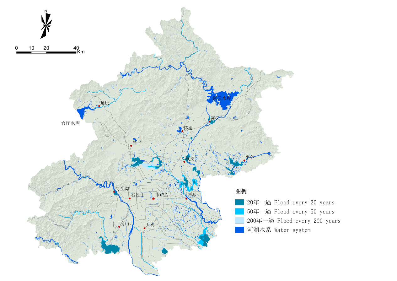 1 北京市模拟雨洪淹没风险分析图 Simulation of flood risk.png